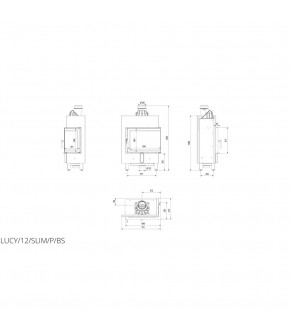 Камінна топка Kratki LUCY 12 SLIM права BS